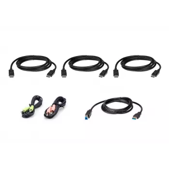 ATEN 1,8 m USB DisplayPort Triple-Display KVM káblová sada