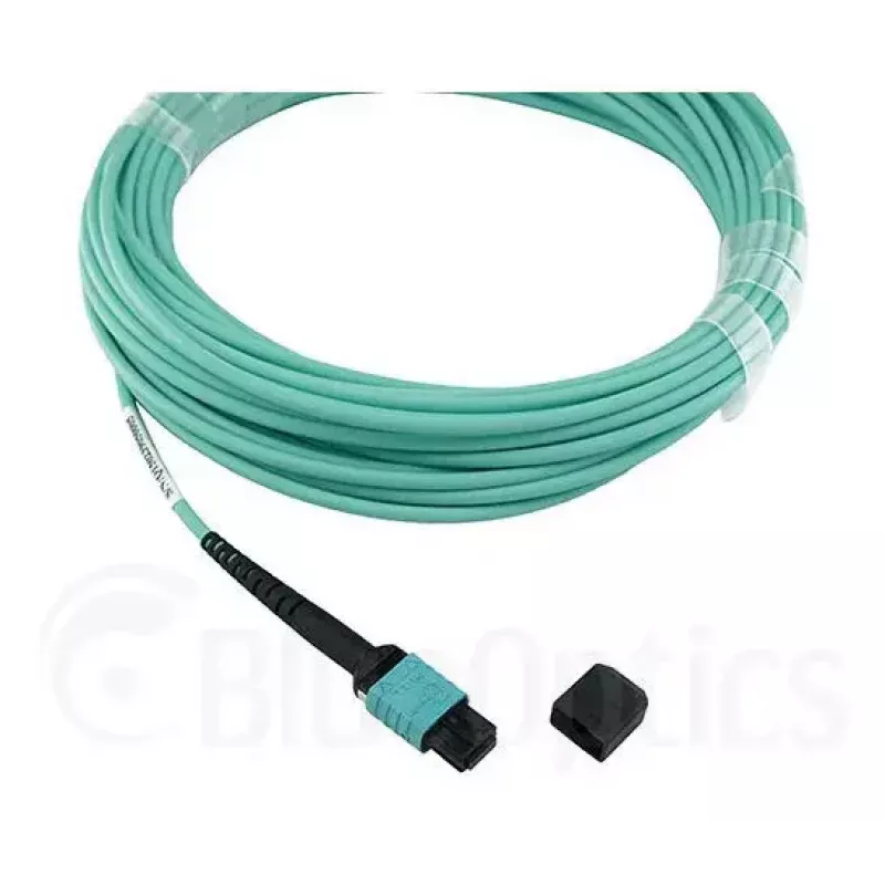Optický kábel BlueOptics 9380014-10M MPO na 4x LC, 10 m, OM3, aqua
