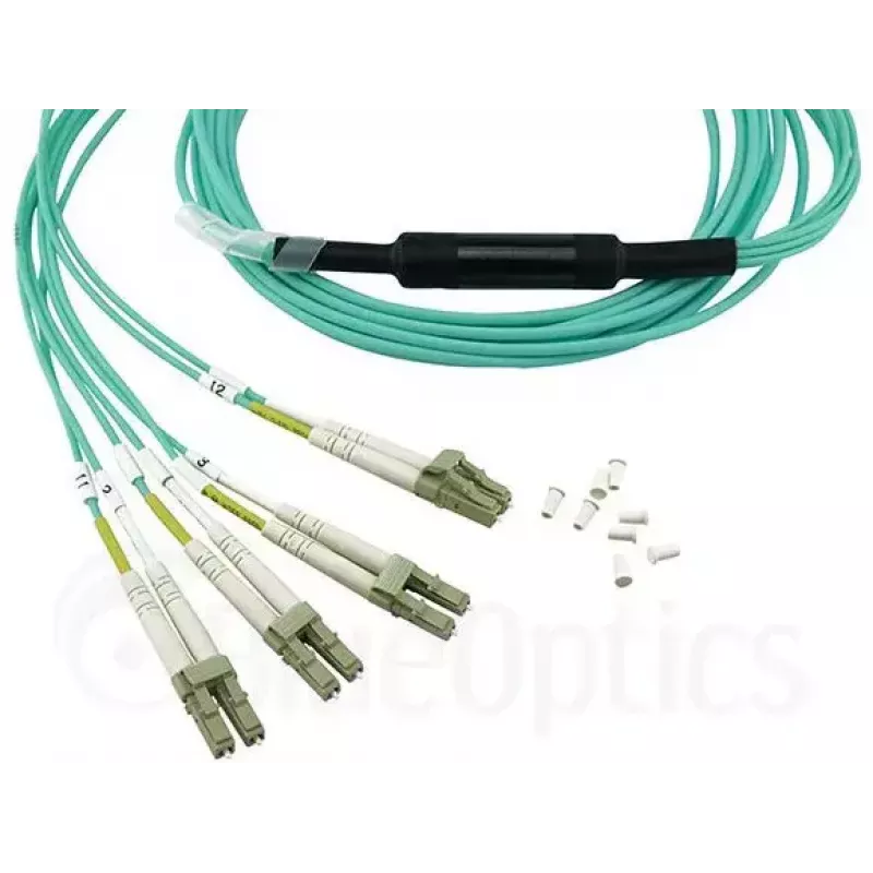 Optický kábel BlueOptics MTP-4LC-M10M 10 m OM3 MTP na 4×LC plný duplex