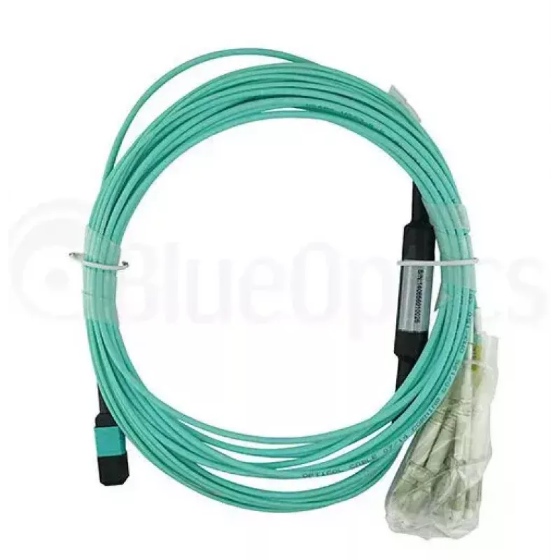 Optický kábel BlueOptics OCTCABLE10M-SR 10 m OM3 MPO na 4×LC aqua