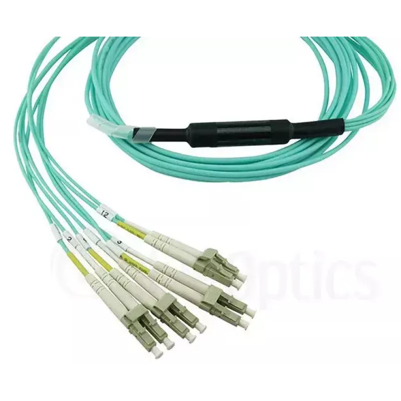 Optický kábel BlueOptics OCTCABLE10M-SR 10 m OM3 MPO na 4×LC aqua