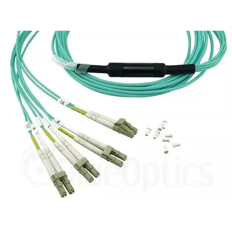 Optický kábel BlueOptics OCTCABLE10M-SR 10 m OM3 MPO na 4×LC aqua