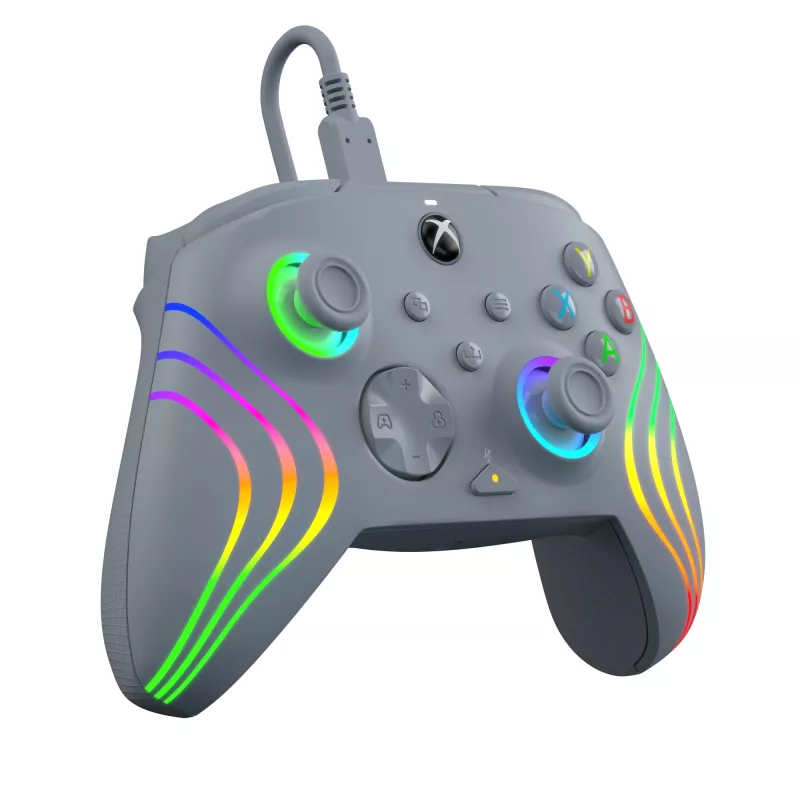 PDP Afterglow Wave sivý USB gamepad analógový / digitálny PC, Xbox One, Xbox Series S, Xbox Series X