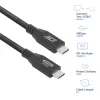 ACT USB4 20Gbps 240W USB Type-C kábel, 2 metre, 2 m, USB C, USB C, USB4 Gen 2x2, 20 Gbit/s, čierny