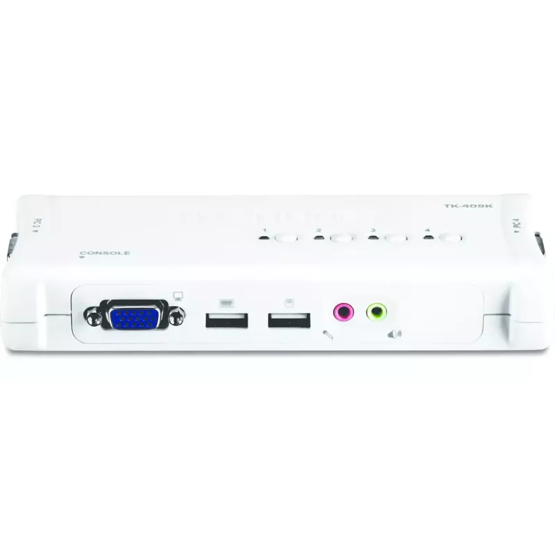 KVM prepínač Trendnet TK-409K USB VGA 2048x1536 1,6 m káblový modrý