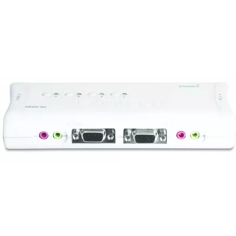 KVM prepínač Trendnet TK-409K USB VGA 2048x1536 1,6 m káblový modrý