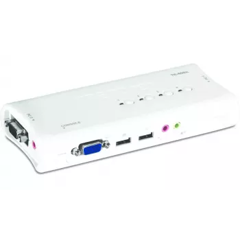 KVM prepínač Trendnet TK-409K USB VGA 2048x1536 1,6 m káblový modrý