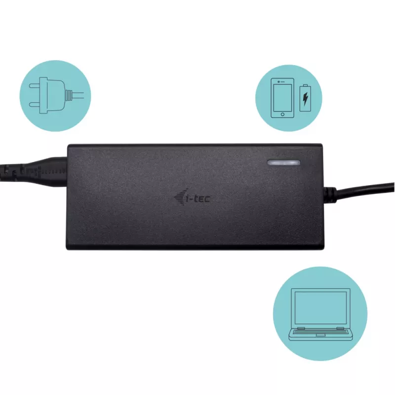 i-tec Kovový USB-C Nano Dock HDMI/VGA s LAN + univerzálna nabíjačka 77 W