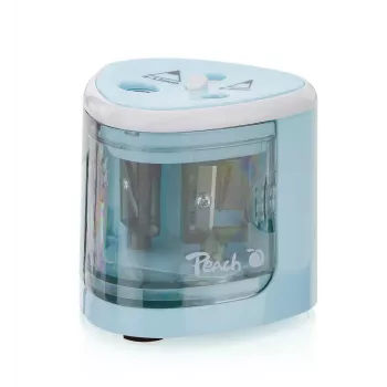 Peach PO102 elektrické strúhadlo na ceruzky modré, biele