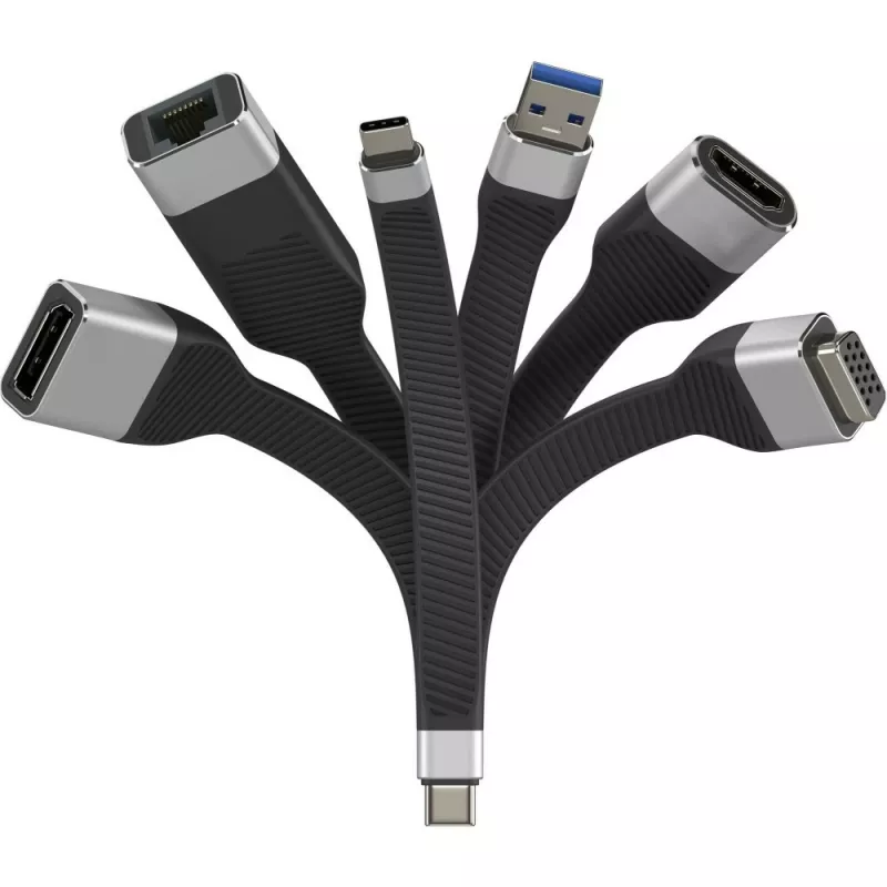 Techly ICOC USBC-RJ45 sieťový kábel čierny 0,144 m