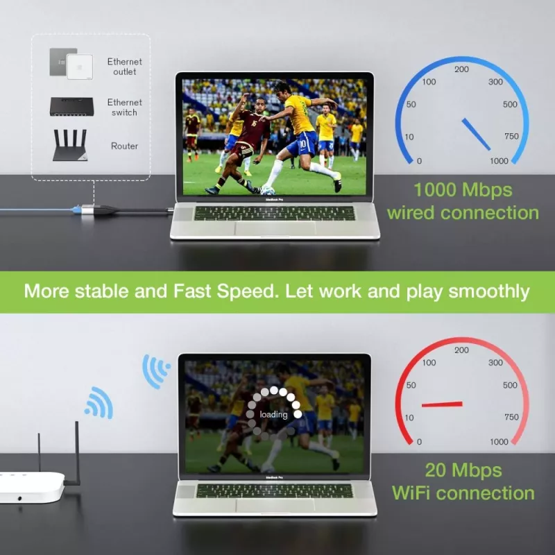 Techly ICOC USBC-RJ45 sieťový kábel čierny 0,144 m