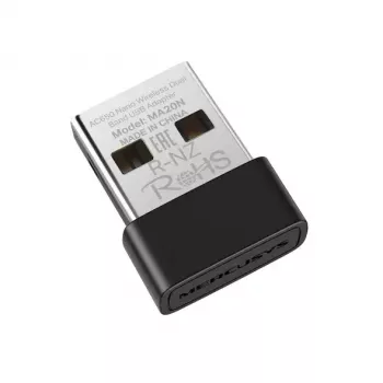 Bezdrôtový adaptér Mercusys MA20N USB Type-A konektor samec čierny