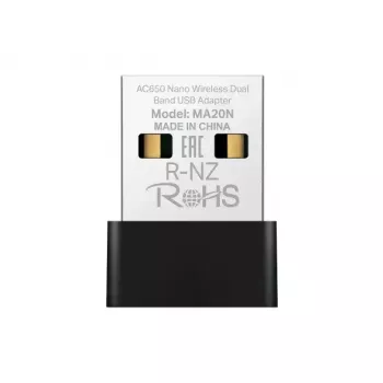 Bezdrôtový adaptér Mercusys MA20N USB Type-A konektor samec čierny