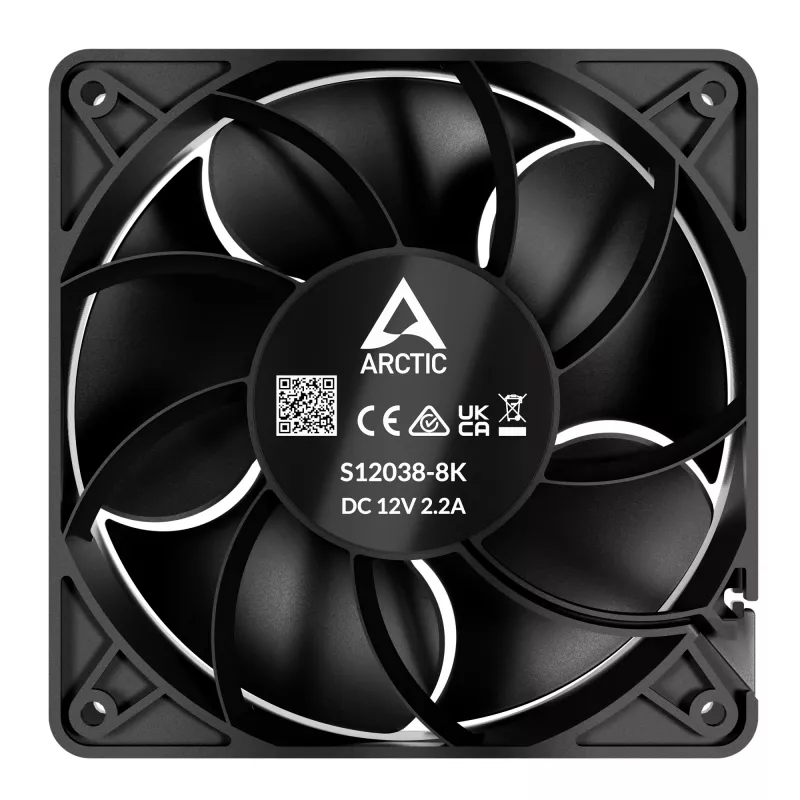 Ventilátor ARCTIC S12038-8K 120 mm 8000 RPM serverový ventilátor balenie 3 ks