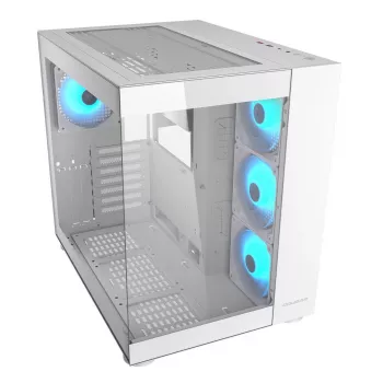 PC Midi-Tower skriňa Cougar FV150 ARGB biela — ATX/Micro-ATX/Mini-ITX, 3x120mm vpredu, 1x120mm vzadu, 2x3,5 inch + 2x2,5 inch pozície, USB 3.2 Gen1