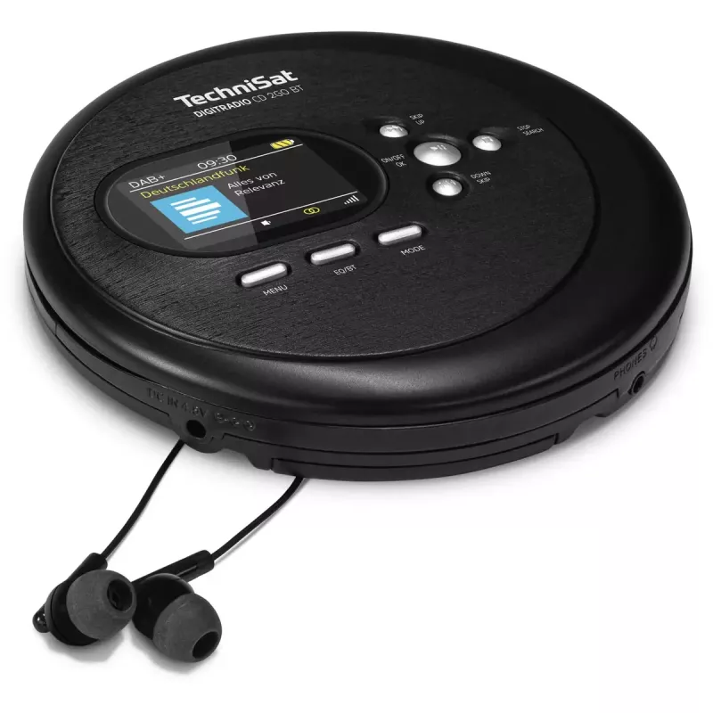 Prenosný CD prehrávač TechniSat DIGITRADIO CD 2GO BT čierny MP3 DAB+ FM