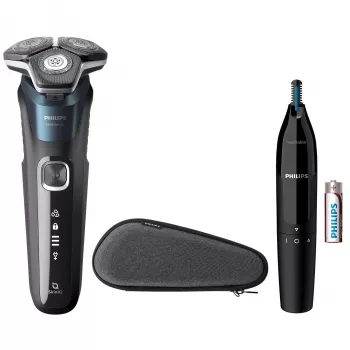 Elektrický holiaci strojček Philips SHAVER Series 5000 S5889/11 mokré a suché holenie rotačný holiaci strojček SteelPrecision čepele