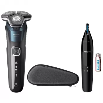 Elektrický holiaci strojček Philips SHAVER Series 5000 S5889/11 mokré a suché holenie rotačný holiaci strojček SteelPrecision čepele