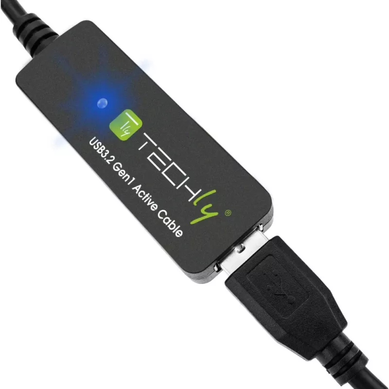 Techly ICUR30200G USB kábel USB 3.2 Gen 1 (3.1 Gen 1) 20 m USB A čierny