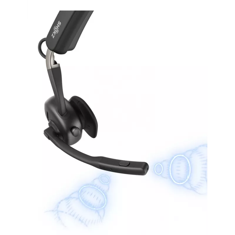 SHOKZ OpenMeet UC Bezdrôtový Bluetooth náhlavný set s kostným vedením pre videokonferencie s USB-C adaptérom
