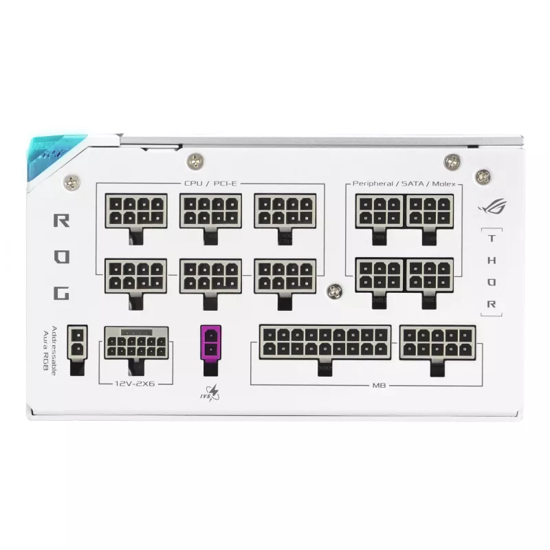 Napájací zdroj ASUS ROG THOR-1200P3-WHITE-GAMING 1200 W ATX 20+4-Pin, 80 PLUS Platinum, biely