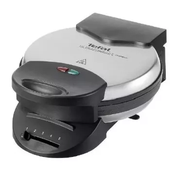Waffle žehlička Tefal WM310D 5 wafle 1000 W čierna nehrdzavejúca oceľ