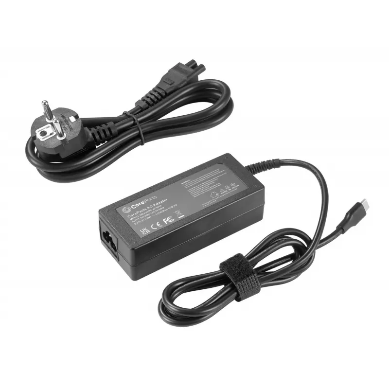 CoreParts MBXUSBC-AC0009 napájací zdroj/invertor interiérový 65 W čierny