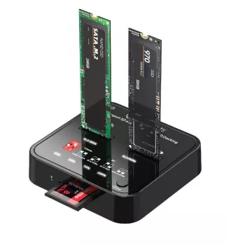 Media Duplicator CoreParts MS-CLONER-M2-SD čierna USB Type-C M.2