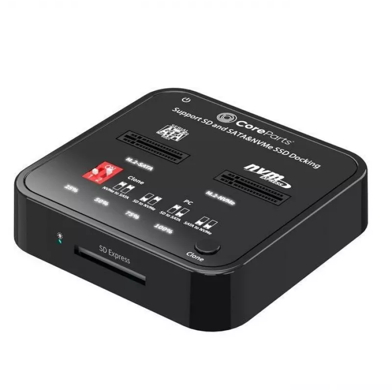 Media Duplicator CoreParts MS-CLONER-M2-SD čierna USB Type-C M.2