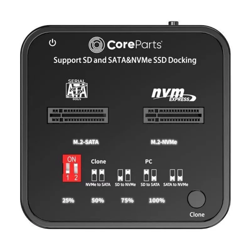 Media Duplicator CoreParts MS-CLONER-M2-SD čierna USB Type-C M.2