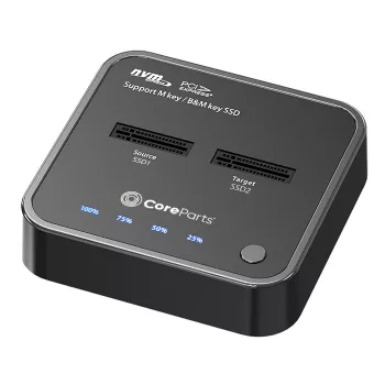 CoreParts MS-CLONER-NVME dokovacia stanica pre pamäťové úložisko USB 3.2 Gen 2 (3.1 Gen 2) Type-C čierna