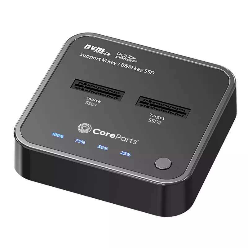 CoreParts MS-CLONER-NVME dokovacia stanica pre pamäťové úložisko USB 3.2 Gen 2 (3.1 Gen 2) Type-C čierna