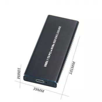 CoreParts MSUB8001 puzdro na pamäťové zariadenie SSD puzdro čierna M.2