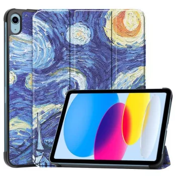 CoreParts TABX-IP10-COVER13 Trojdielne skladacie tvrdé puzdro pre iPad 10. generácie, štýl Starry Sky