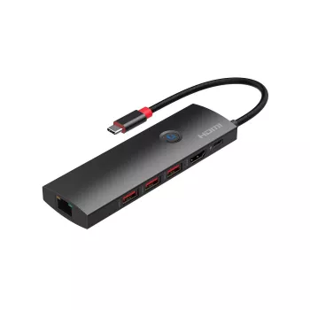 MicroConnect USB3.2CCOM20 Mini dok USB-C na HDMI, 4K 60Hz, RJ45, 3x USB-A