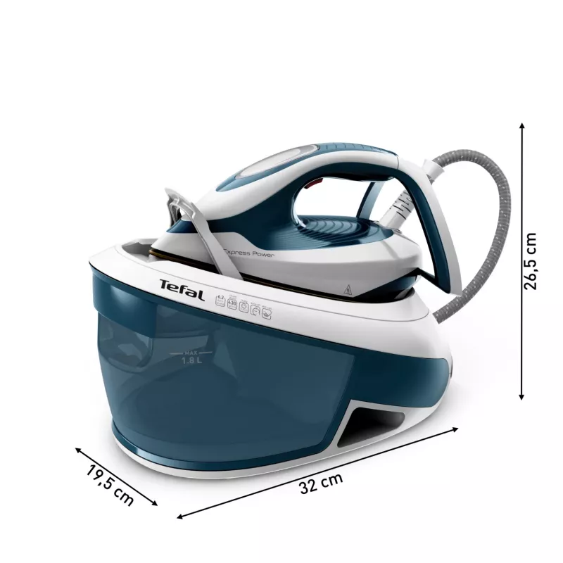 Tefal Express Power SV8111 1,8 l Durilium AirGlide Autoclean žehliaca plocha modrá, biela