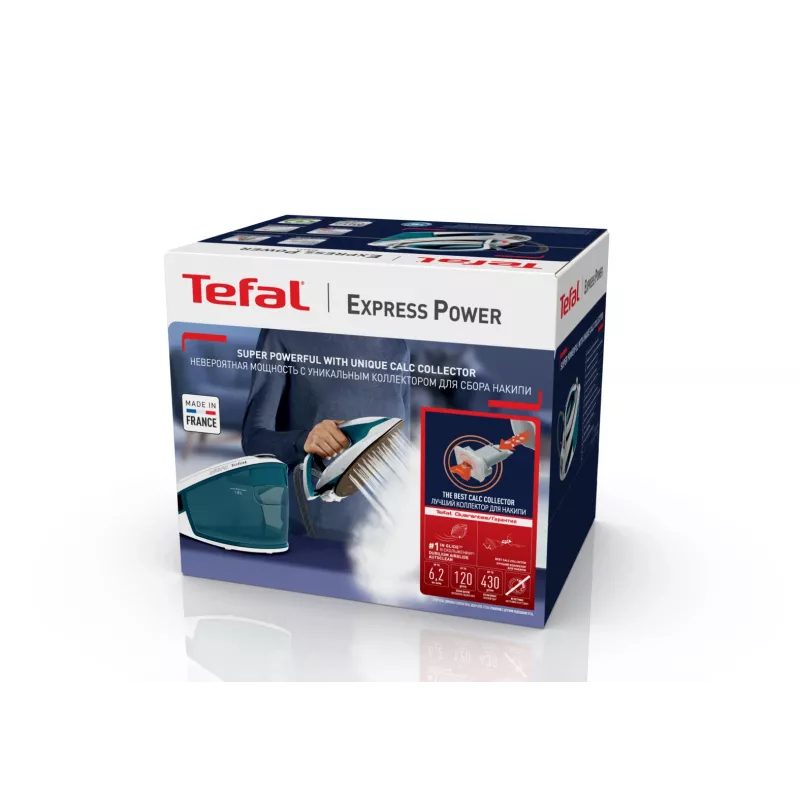 Tefal Express Power SV8111 1,8 l Durilium AirGlide Autoclean žehliaca plocha modrá, biela