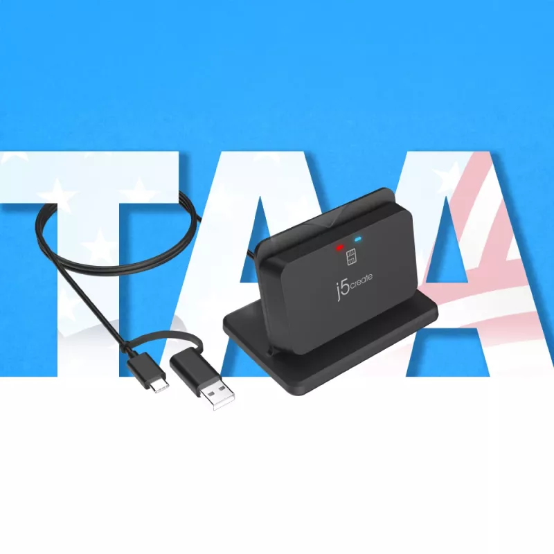 j5create JUR261 USB™ Smart Card / CAC Reader stojan, USB Type-A/USB Type-C, čierny, 95 g