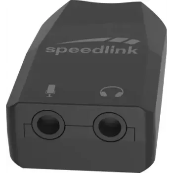 USB externý audio adaptér Speedlink VIGO USB — USB rozhranie, 3,5 mm konektor pre slúchadlá, čierna, 8 g