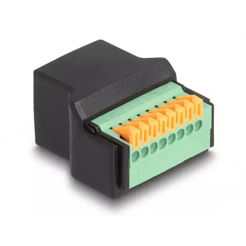 DeLOCK adaptér RJ45 konektor samica na svorkovnicu čierny zelený 1 ks