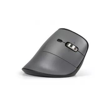 BakkerElkhuizen FastForward Pro myš, pre pravákov, vertikálny dizajn, optická, RF Wireless + Bluetooth + USB Type-C, 5000 DPI, čierna, sivá
