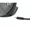 BakkerElkhuizen FastForward Pro myš, pre pravákov, vertikálny dizajn, optická, RF Wireless + Bluetooth + USB Type-C, 5000 DPI, čierna, sivá
