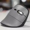 BakkerElkhuizen FastForward Pro myš, pre pravákov, vertikálny dizajn, optická, RF Wireless + Bluetooth + USB Type-C, 5000 DPI, čierna, sivá