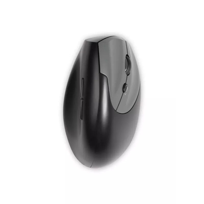 BakkerElkhuizen Handshake myš pravá, pre pravákov, vertikálny dizajn, optická, RF Wireless + Bluetooth + USB Type-C, 6400 DPI, čierna, sivá