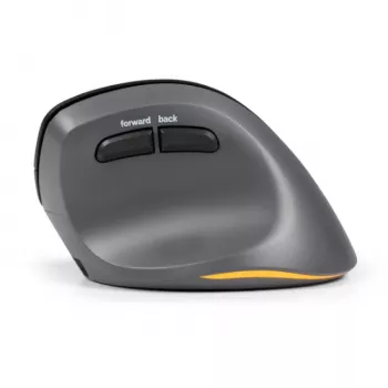 BakkerElkhuizen PRF Pro myš pravá, pre pravákov, vertikálny dizajn, optická, RF Wireless + Bluetooth + USB Type-C, 2400 DPI, čierna, sivá