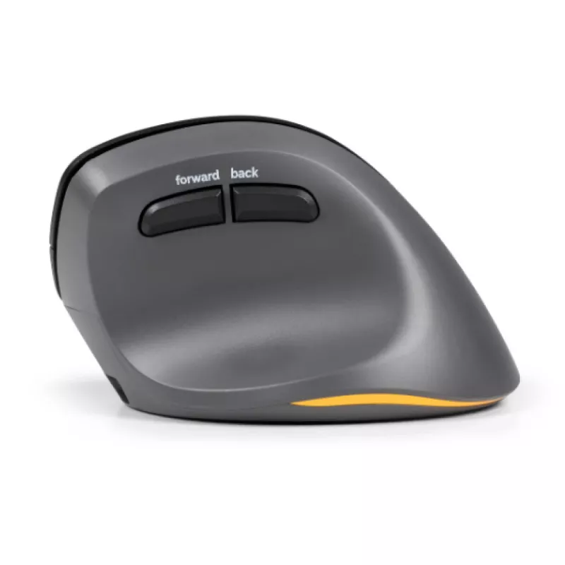 BakkerElkhuizen PRF Pro myš pravá, pre pravákov, vertikálny dizajn, optická, RF Wireless + Bluetooth + USB Type-C, 2400 DPI, čierna, sivá