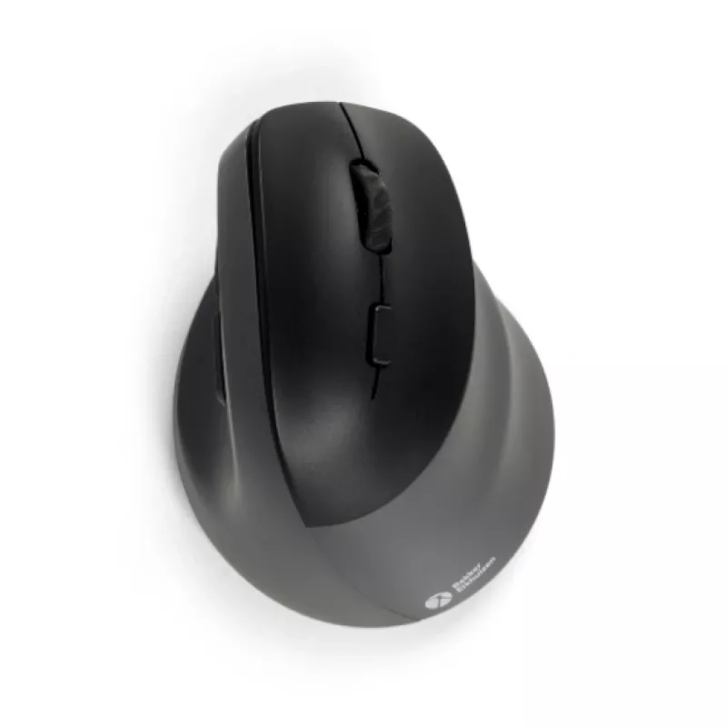 BakkerElkhuizen PRF Pro myš pravá, pre pravákov, vertikálny dizajn, optická, RF Wireless + Bluetooth + USB Type-C, 2400 DPI, čierna, sivá