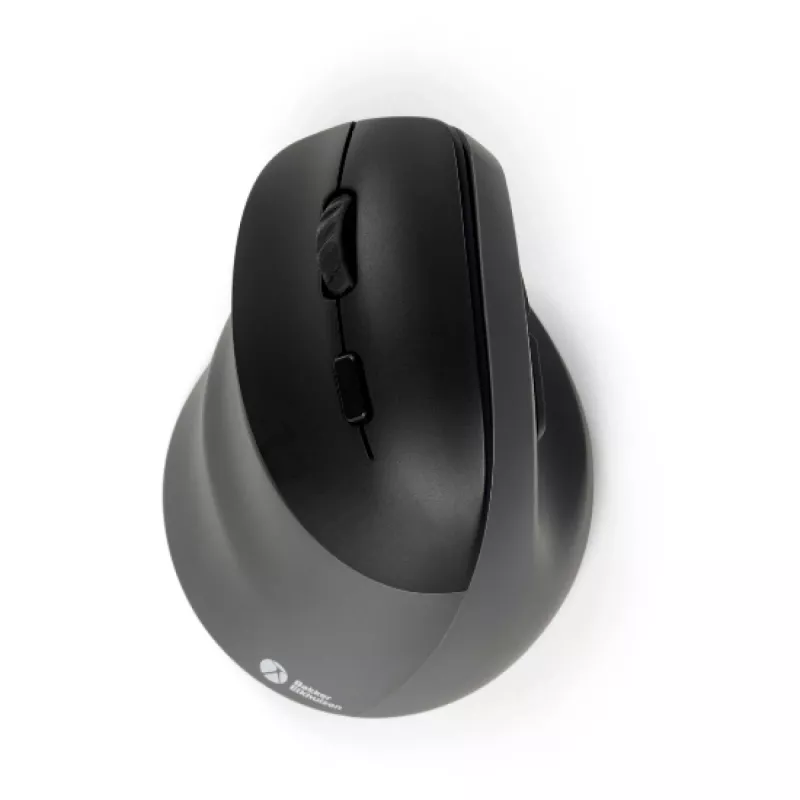 BakkerElkhuizen PRF Pro myš ľavá, pre ľavákov, vertikálny dizajn, optická, RF Wireless + Bluetooth + USB Type-C, 2400 DPI, čierna, sivá