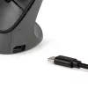 BakkerElkhuizen PRF Pro myš ľavá, pre ľavákov, vertikálny dizajn, optická, RF Wireless + Bluetooth + USB Type-C, 2400 DPI, čierna, sivá