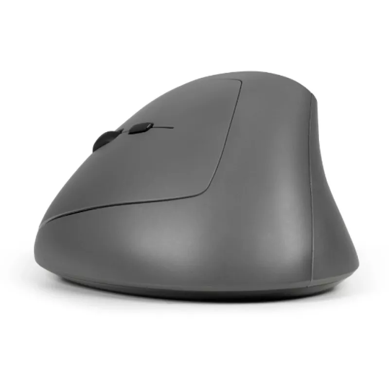 BakkerElkhuizen MidWay myš ľavá, pre ľavákov, vertikálny dizajn, optická, RF Wireless + Bluetooth + USB Type-C, 2400 DPI, sivá, čierna